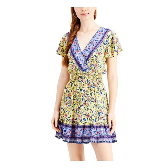 BEBOP Dresses & Skirts - BEBOP Womens Flutter Sleeve Surplice Neckline Dress